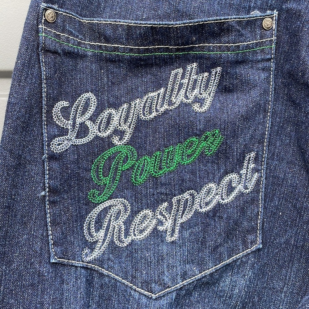 RARE SITH Satin in the Hood LOYALTY POWER RESPECT Men’s Big & Tall Jeans Sz 40 - Picture 4 of 10